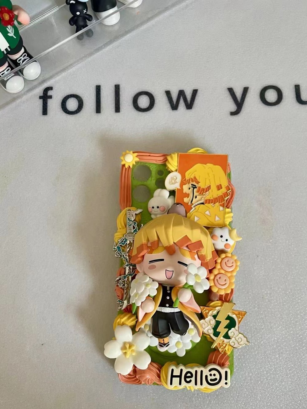 Zenitsu Demon Slayer DIY Cream Glue Handmade Phone Case