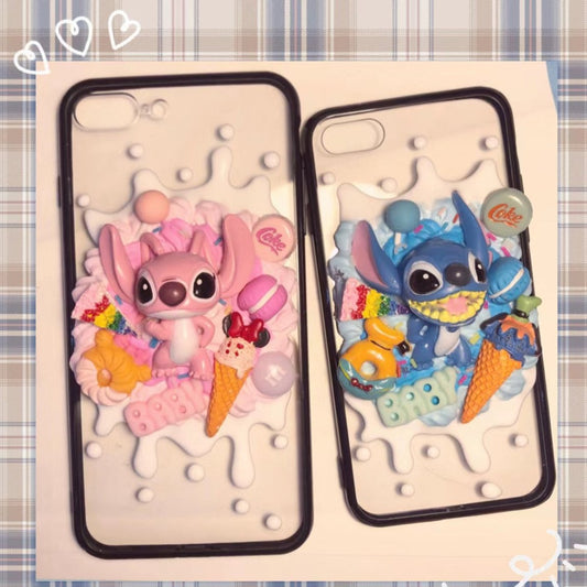 Stitch DIY Handmade Cream Glue Phone case