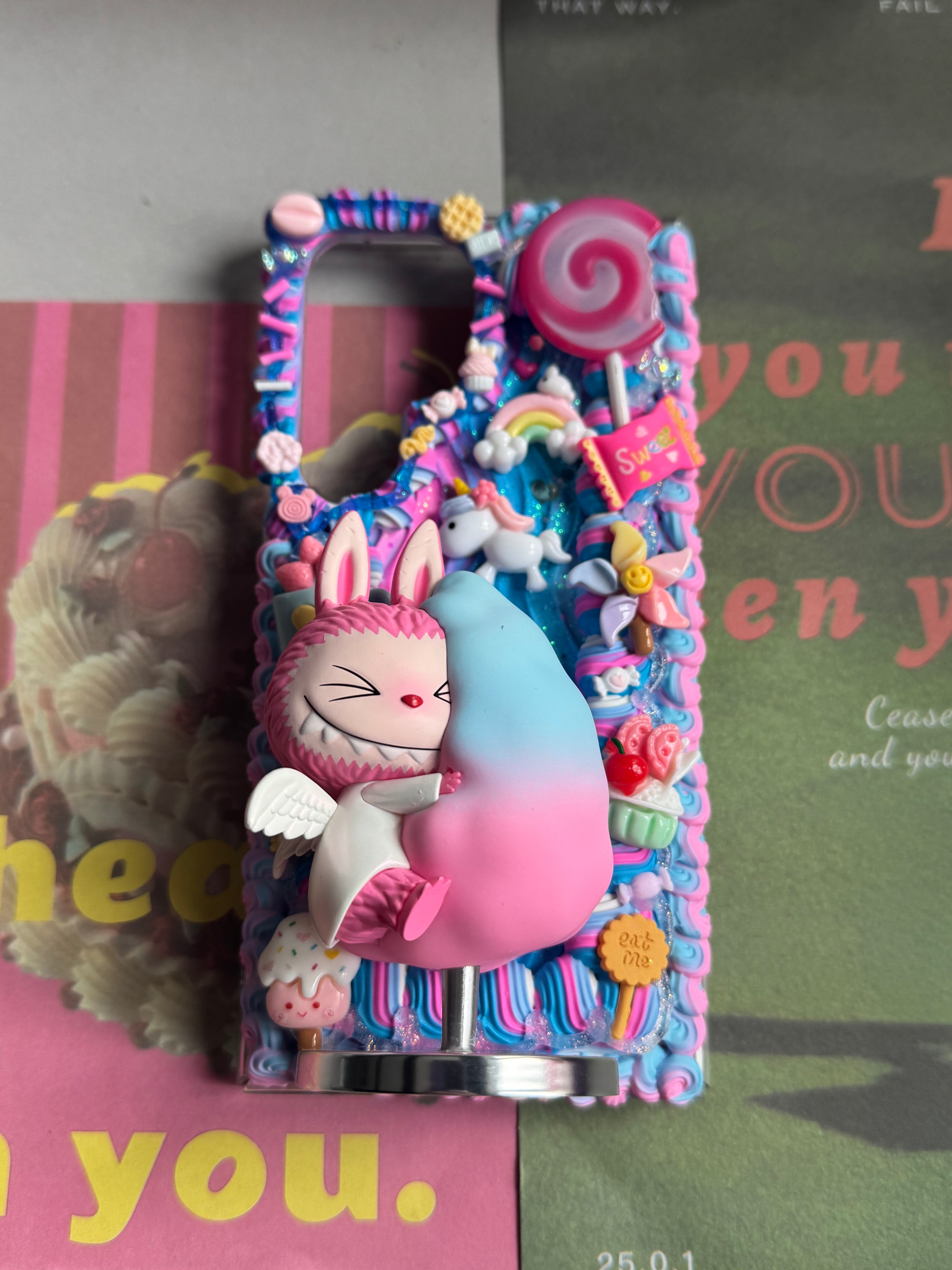 Labubu DIY Cream Glue Handmade Phone Case