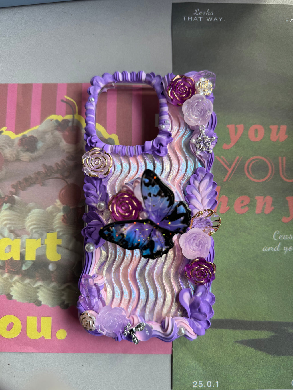 No big doll case (Flowers) DIY Cream Glue Handmade Phone Case