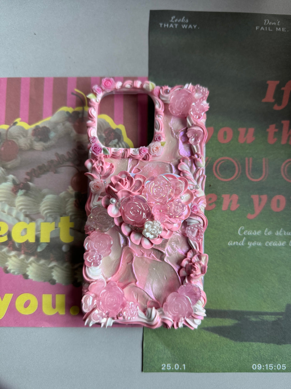 No big doll case (Flowers) DIY Cream Glue Handmade Phone Case