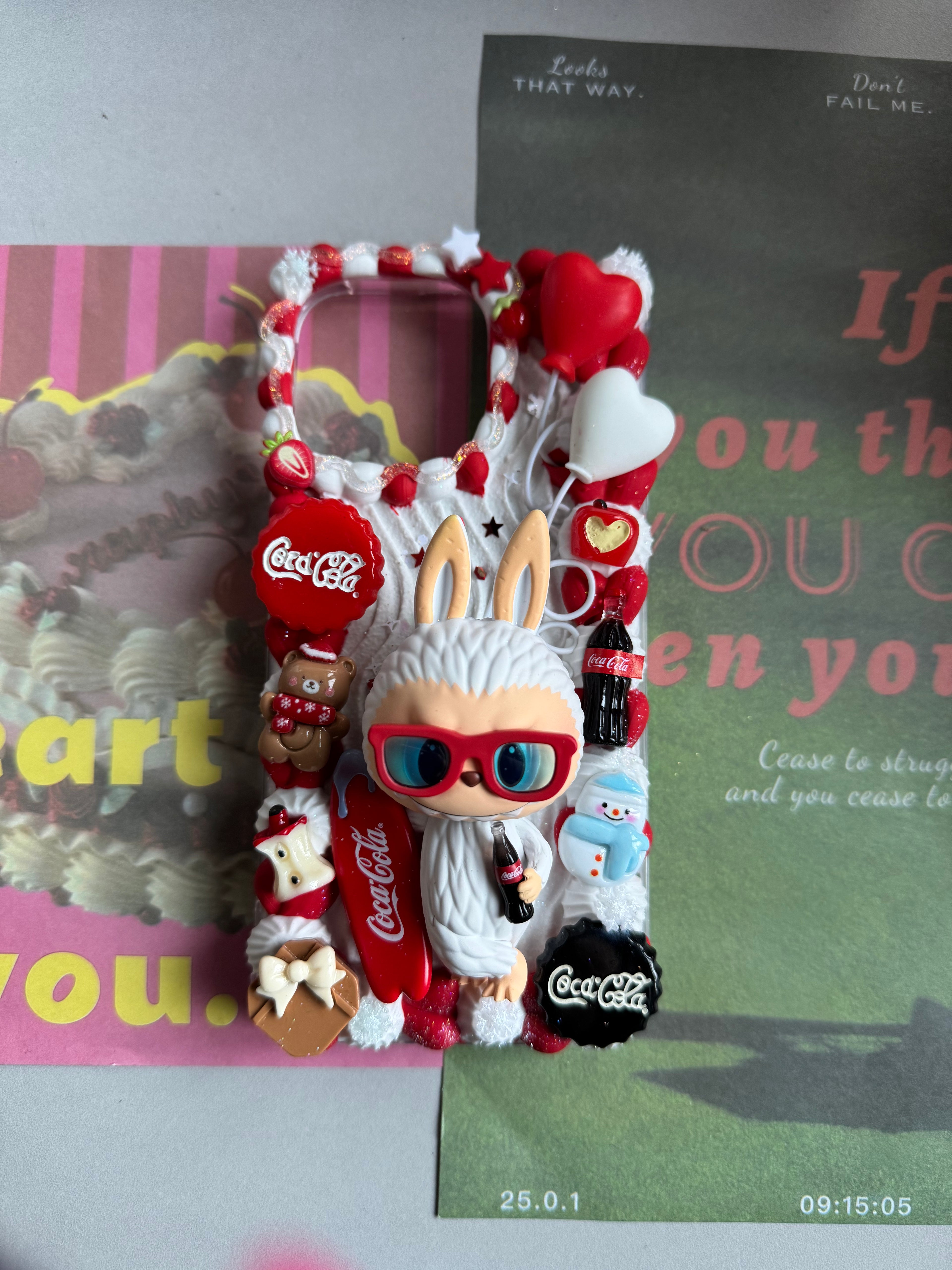 Labubu DIY Cream Glue Handmade Phone Case