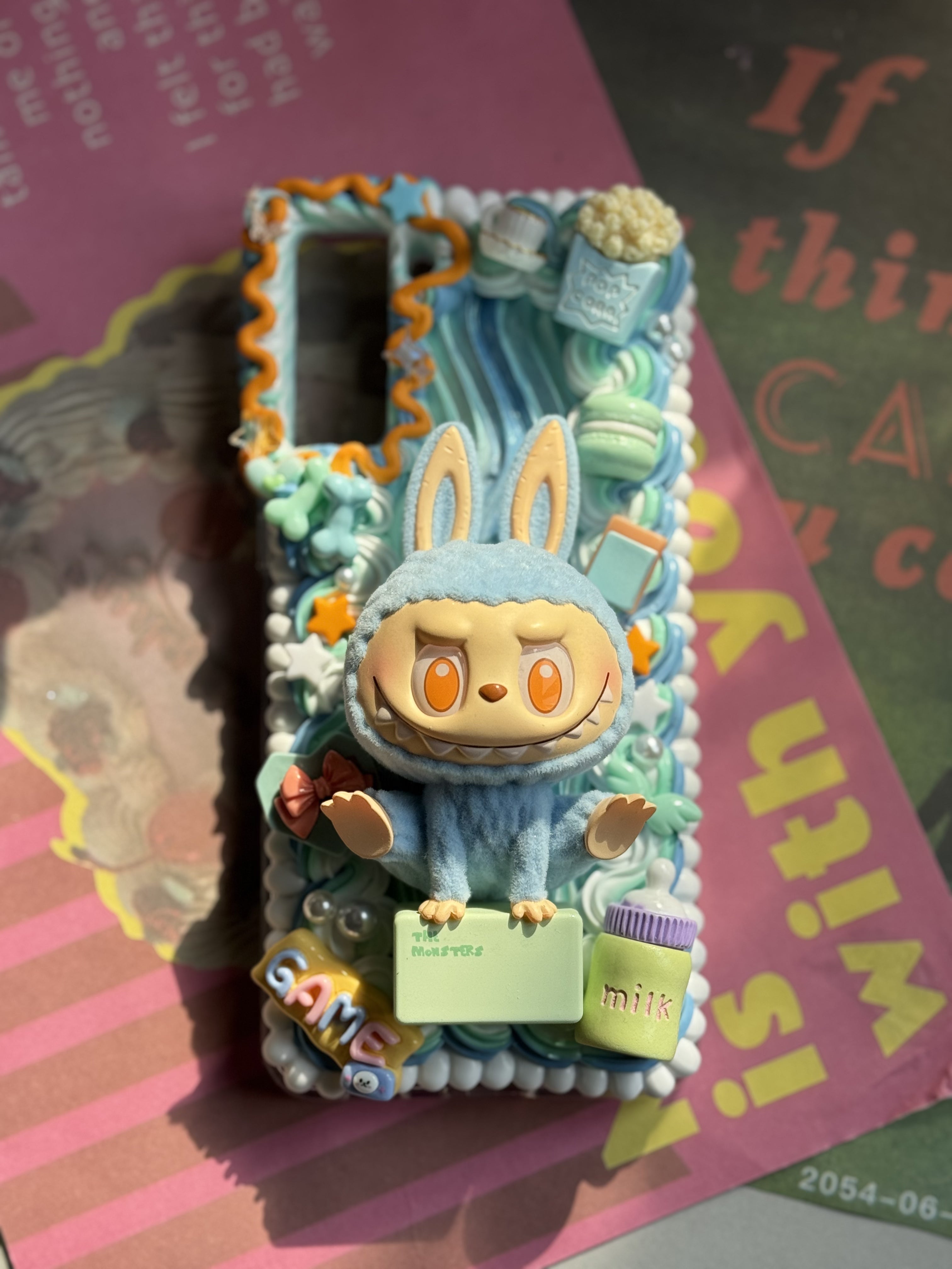 Labubu DIY Cream Glue Handmade Phone Case