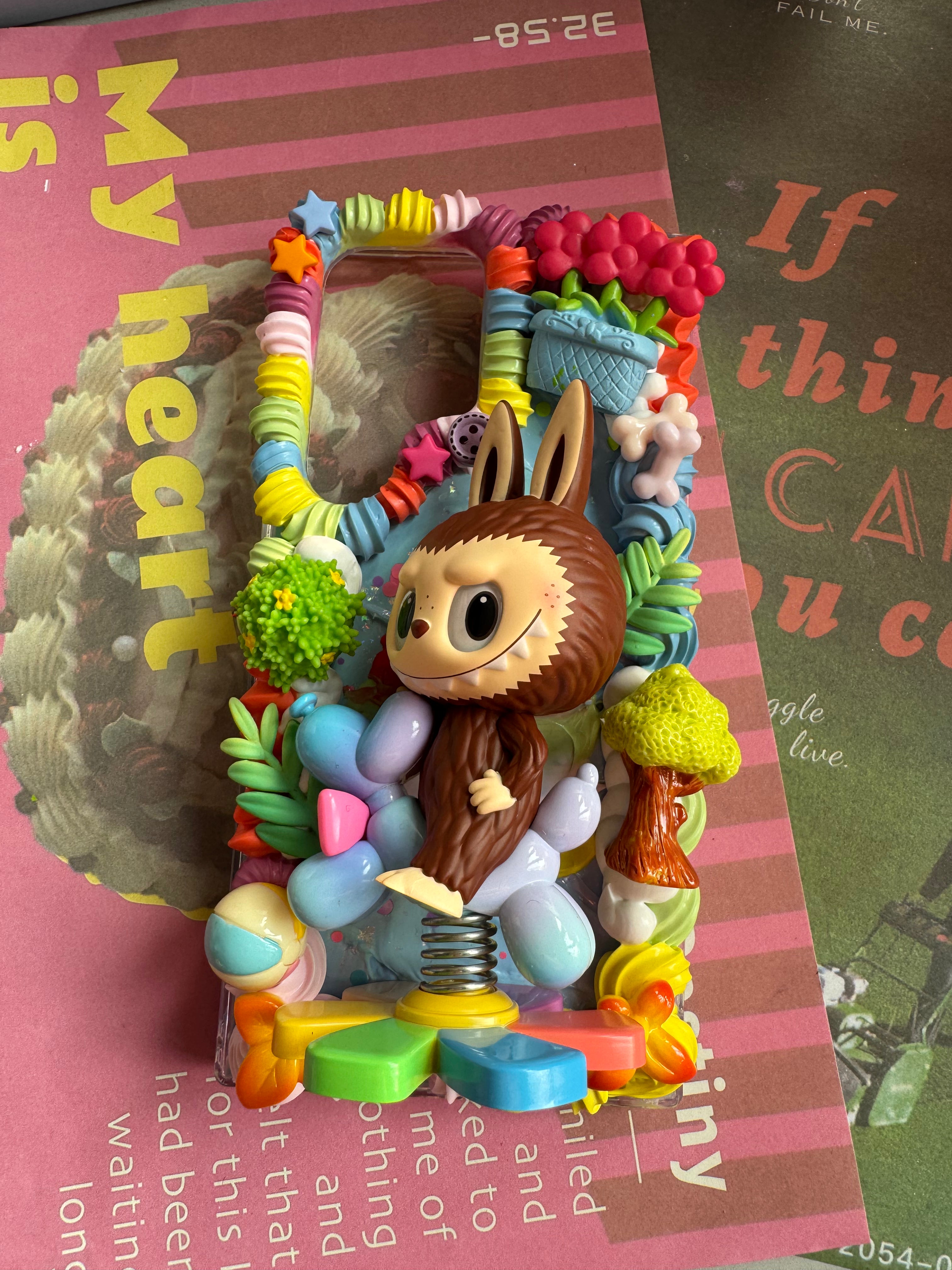 Labubu DIY Cream Glue Handmade Phone Case