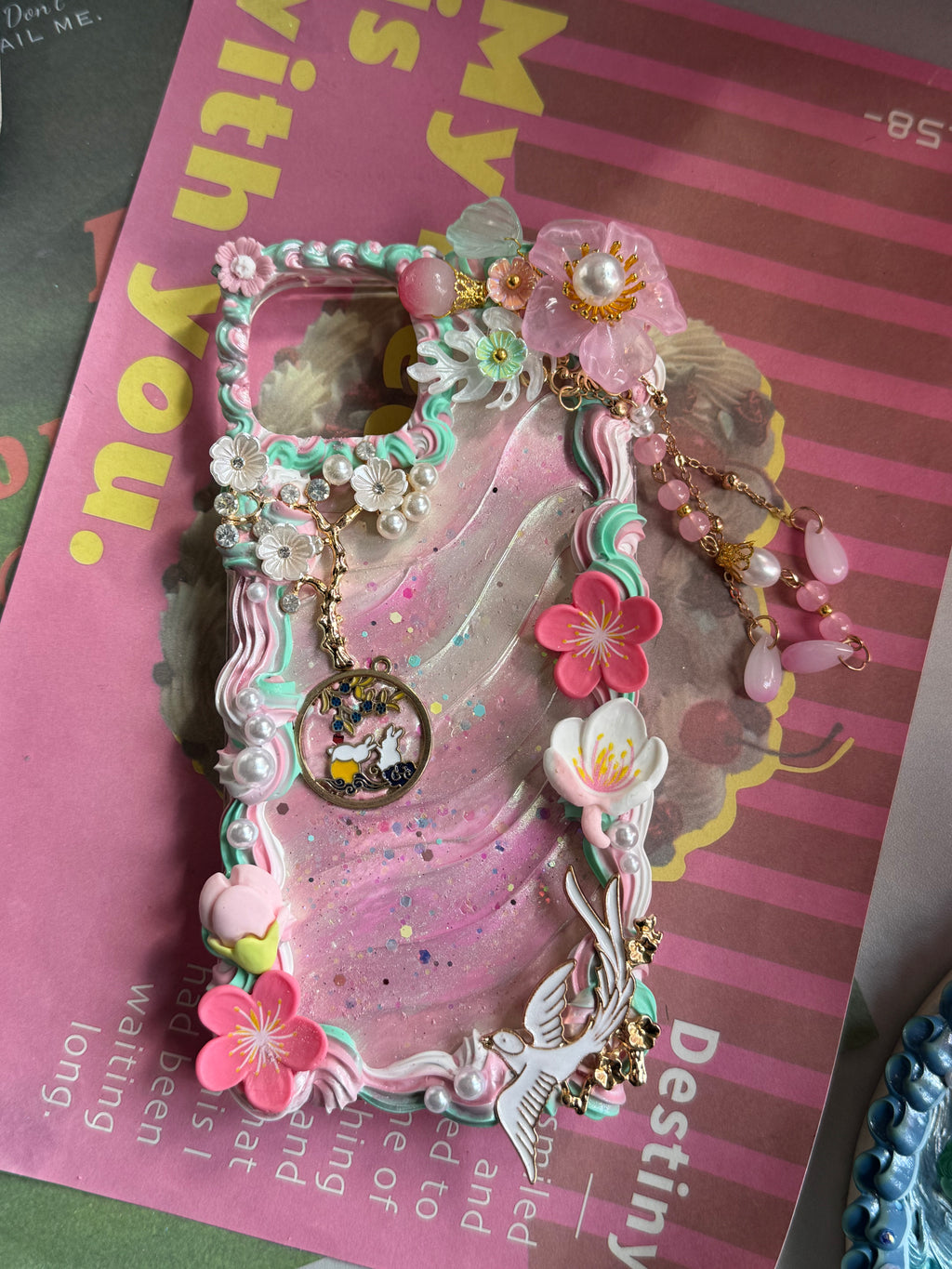 No big doll case (Flowers) DIY Cream Glue Handmade Phone Case