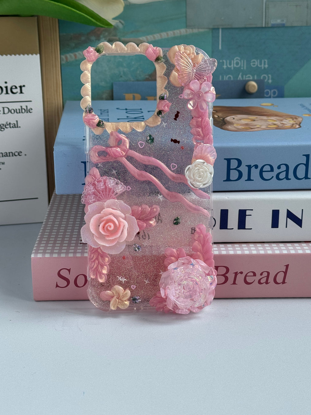No big doll case (Flowers) DIY Cream Glue Handmade Phone Case