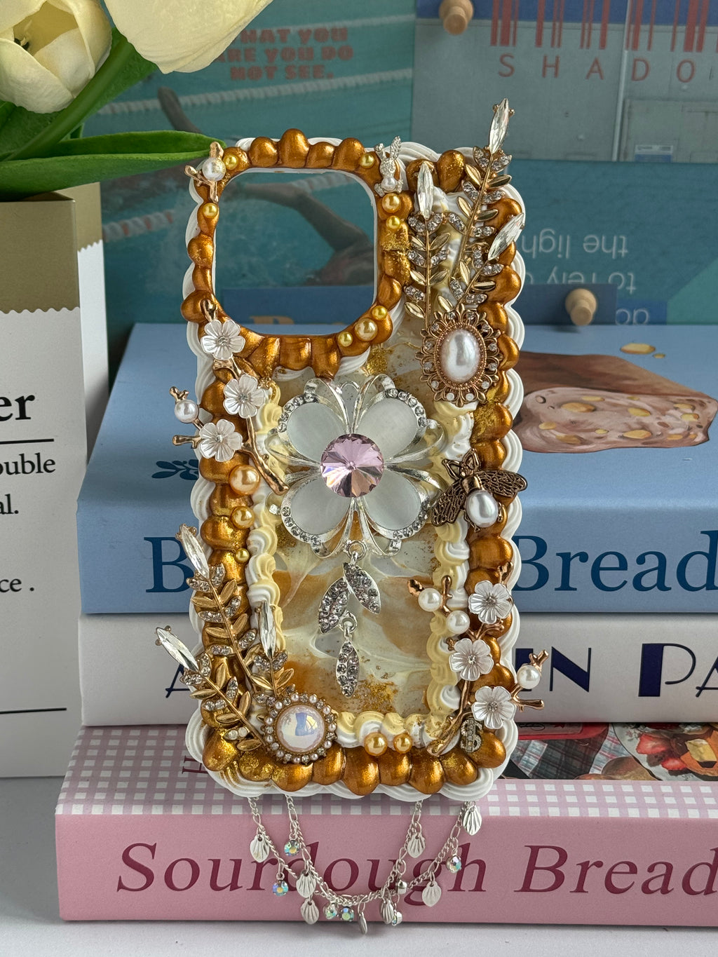 No big doll case (Flowers) DIY Cream Glue Handmade Phone Case