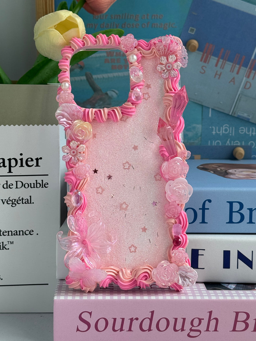 No big doll case (Flowers) DIY Cream Glue Handmade Phone Case