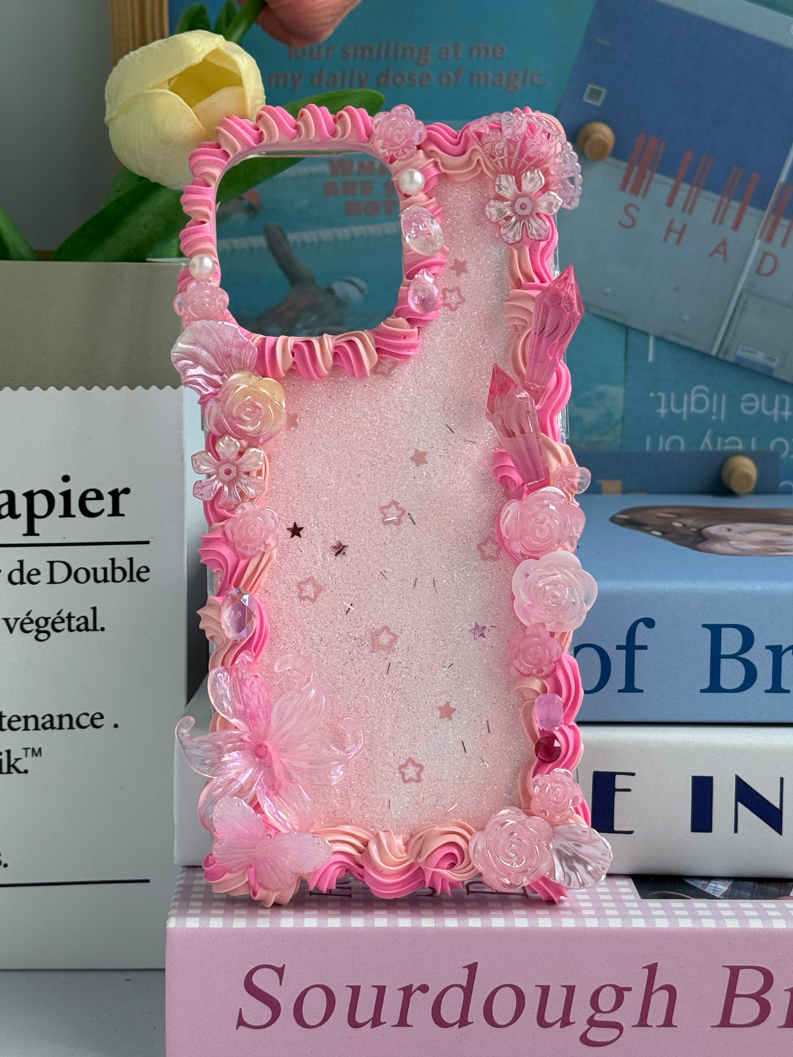 No big doll case (Flowers) DIY Cream Glue Handmade Phone Case