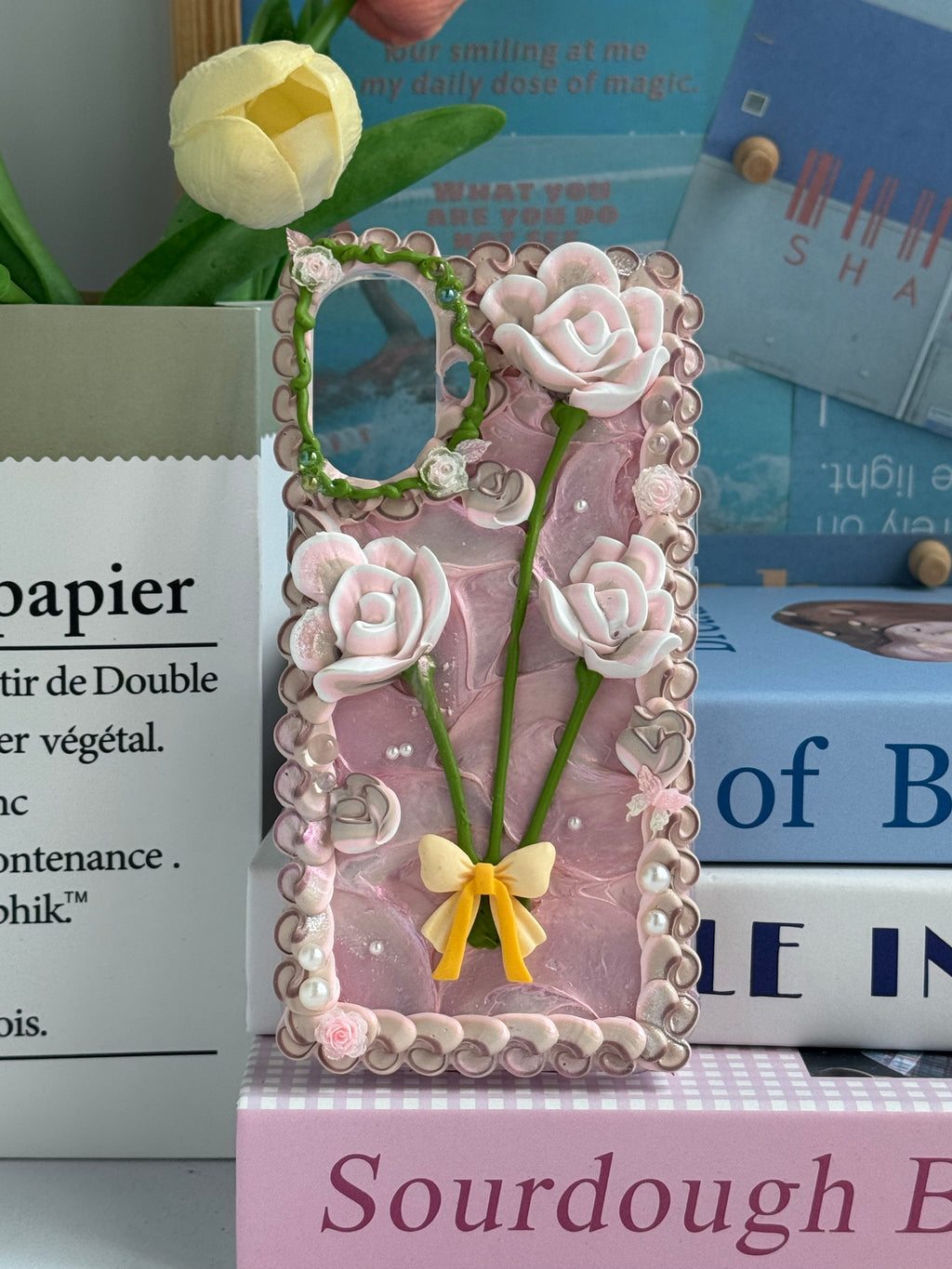 No big doll case (Flowers) DIY Cream Glue Handmade Phone Case