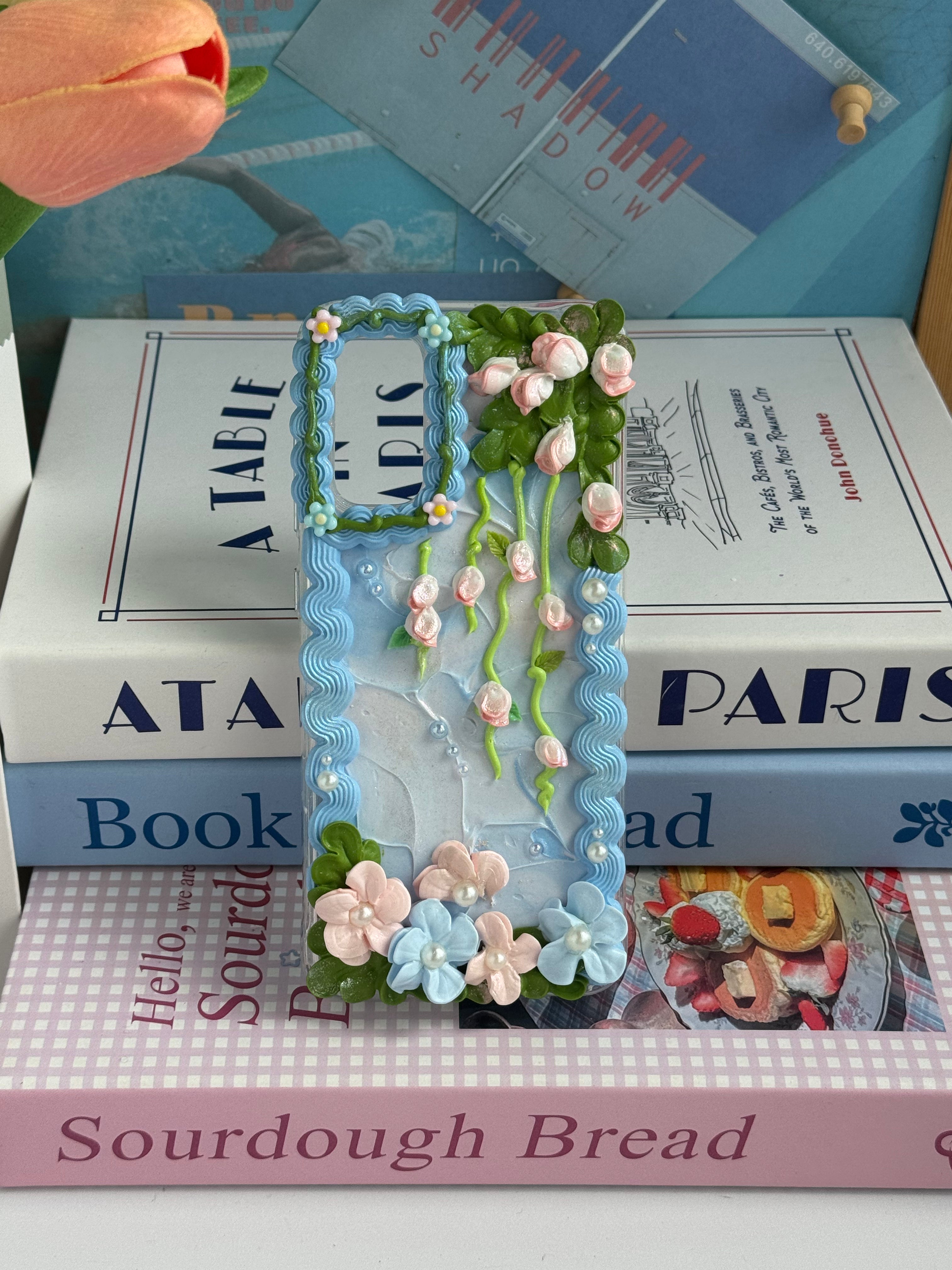 No big doll case (Flowers) DIY Cream Glue Handmade Phone Case