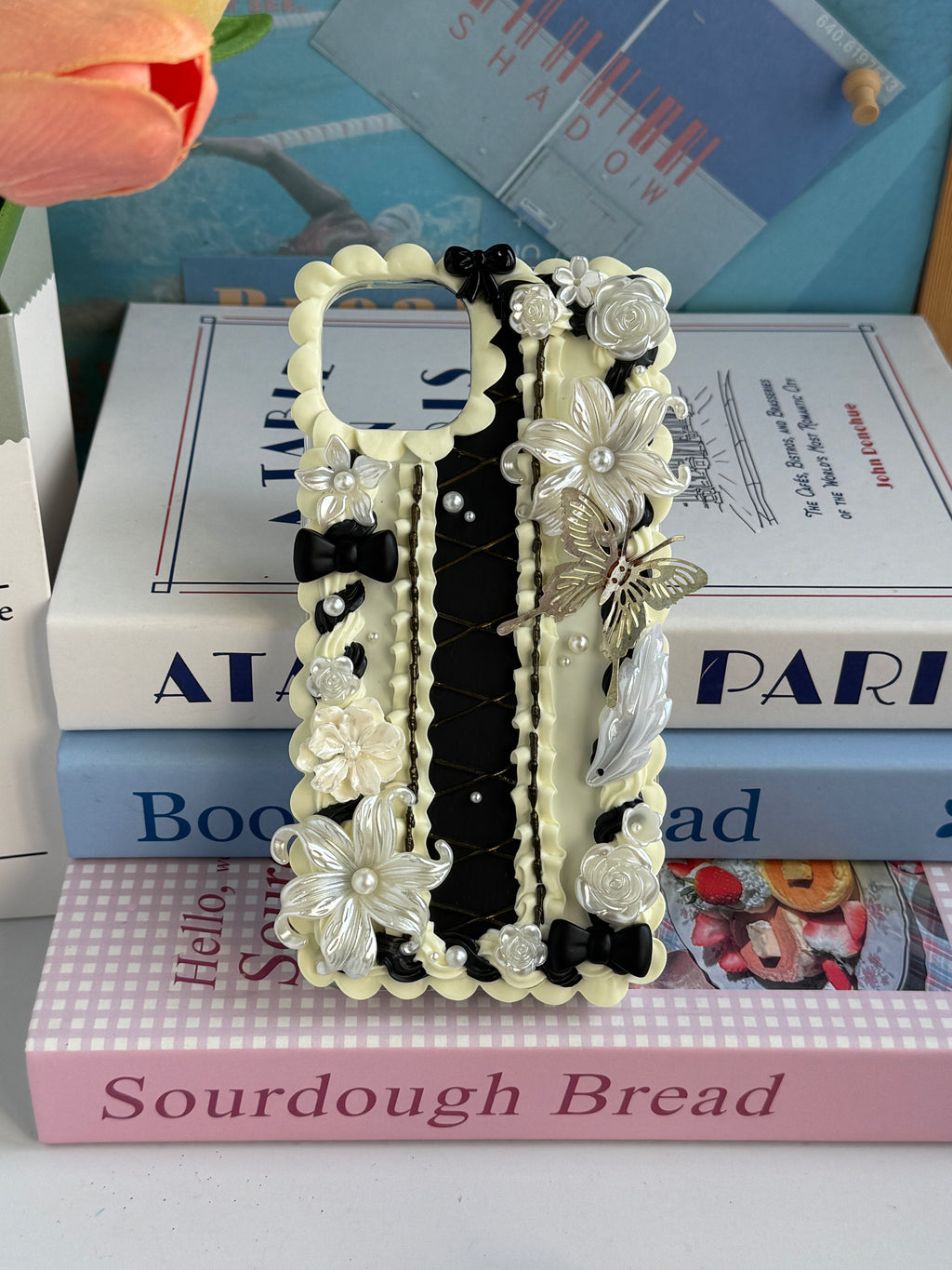 No big doll case (Flowers) DIY Cream Glue Handmade Phone Case