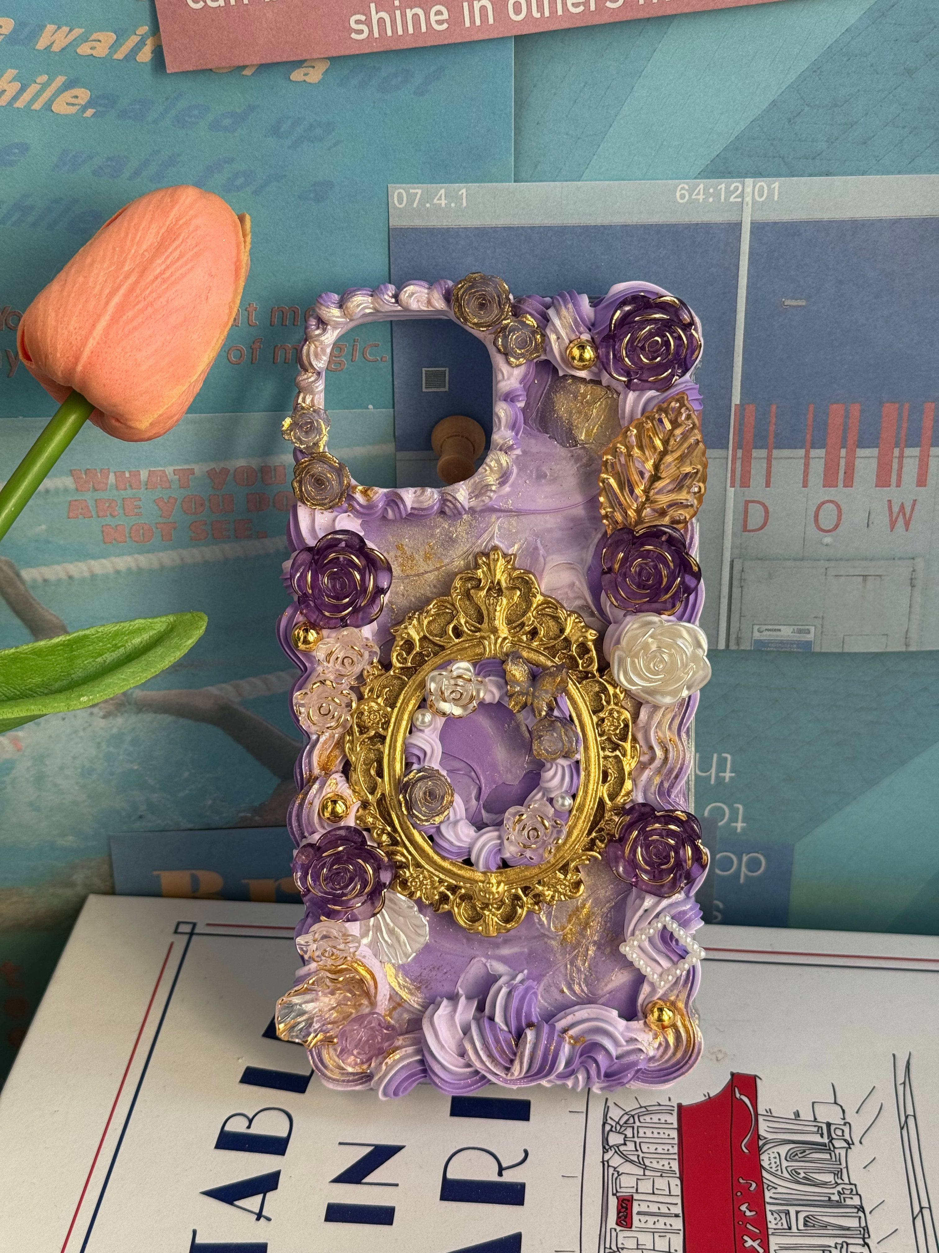No big doll case (Flowers) DIY Cream Glue Handmade Phone Case