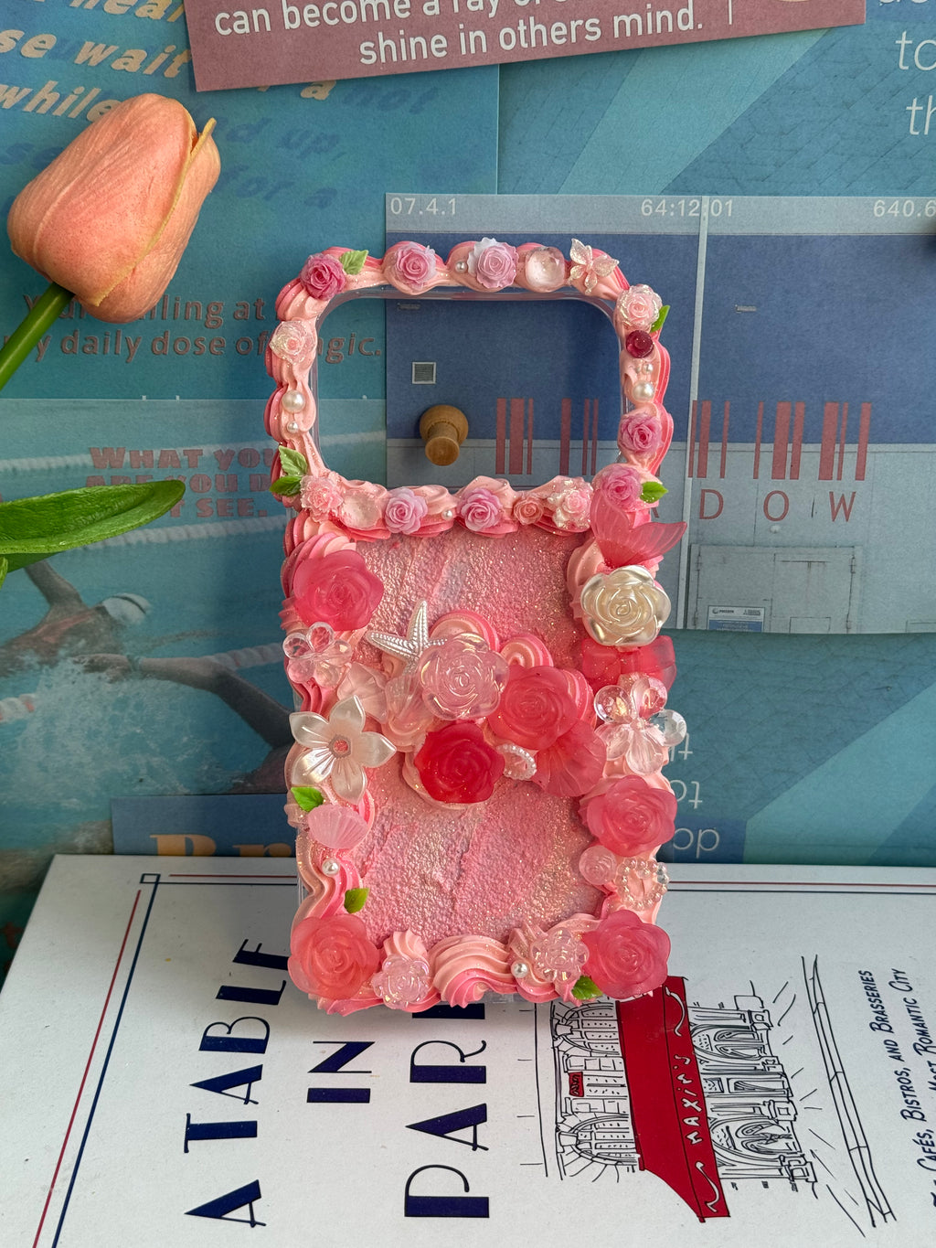No big doll case (Flowers) DIY Cream Glue Handmade Phone Case