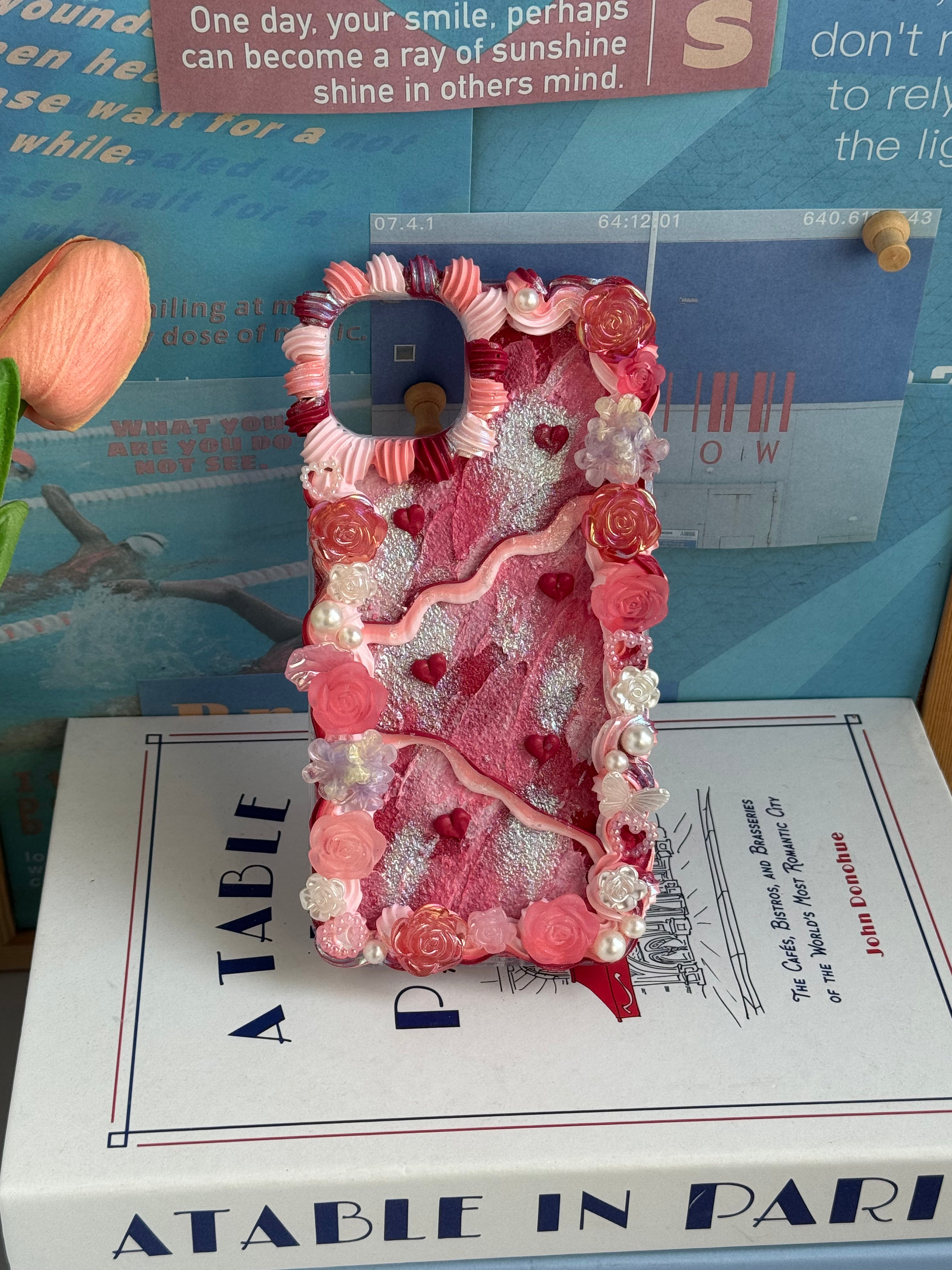 No big doll case (Flowers) DIY Cream Glue Handmade Phone Case