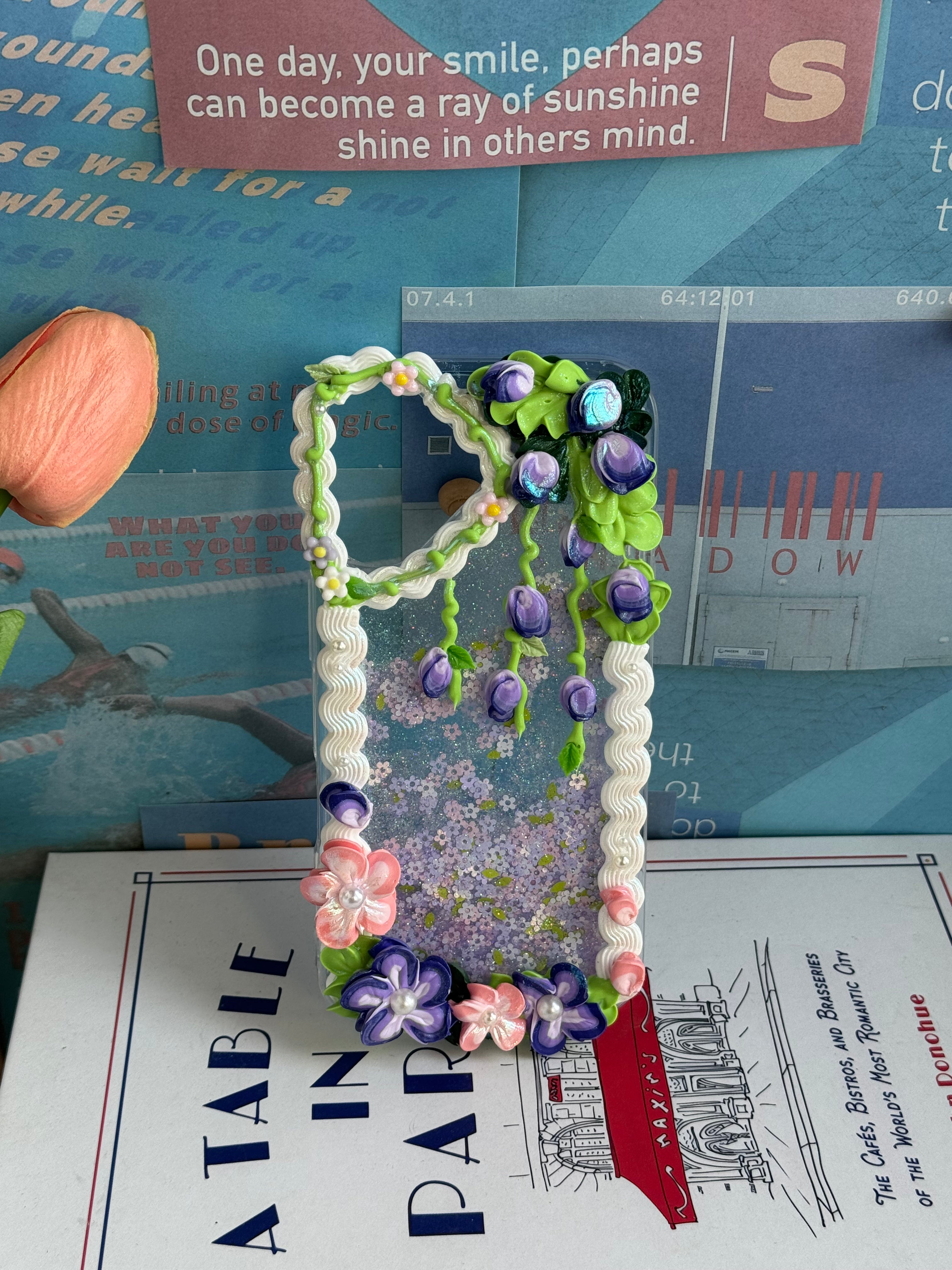 No big doll case (Flowers) DIY Cream Glue Handmade Phone Case