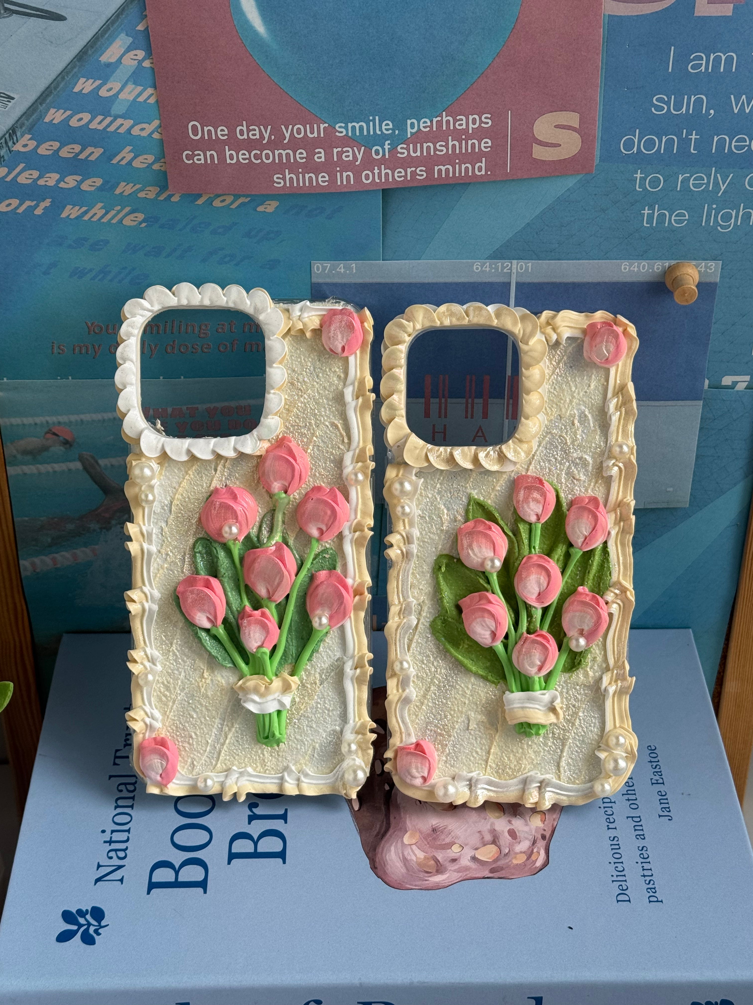 No big doll case (Flowers) DIY Cream Glue Handmade Phone Case