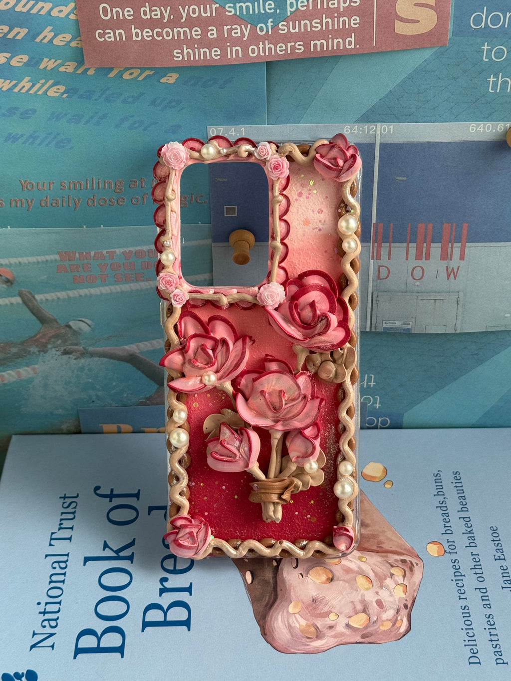 No big doll case (Flowers) DIY Cream Glue Handmade Phone Case