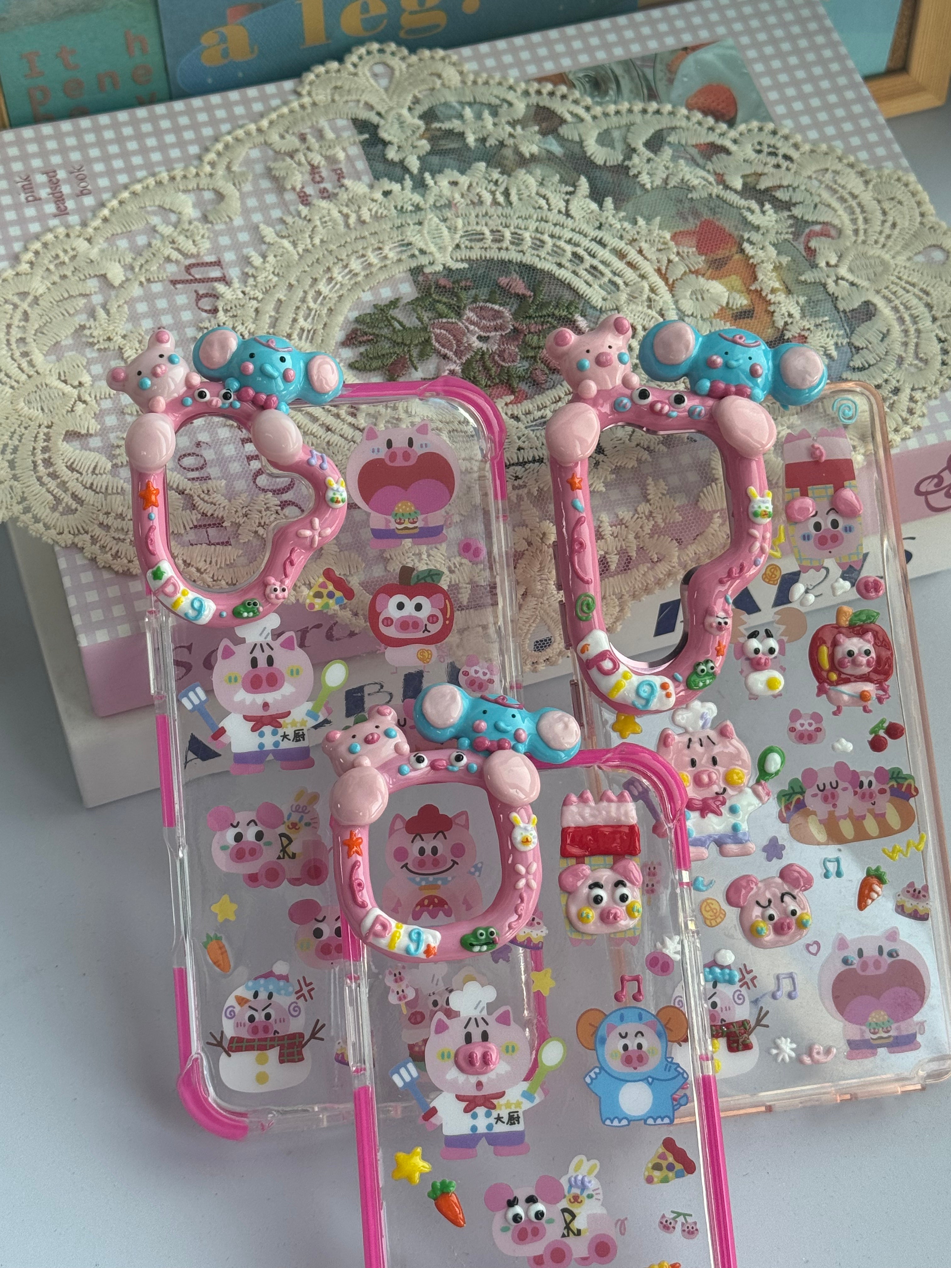 DIY Hand Painted Cream Glue Handmade Phone Case