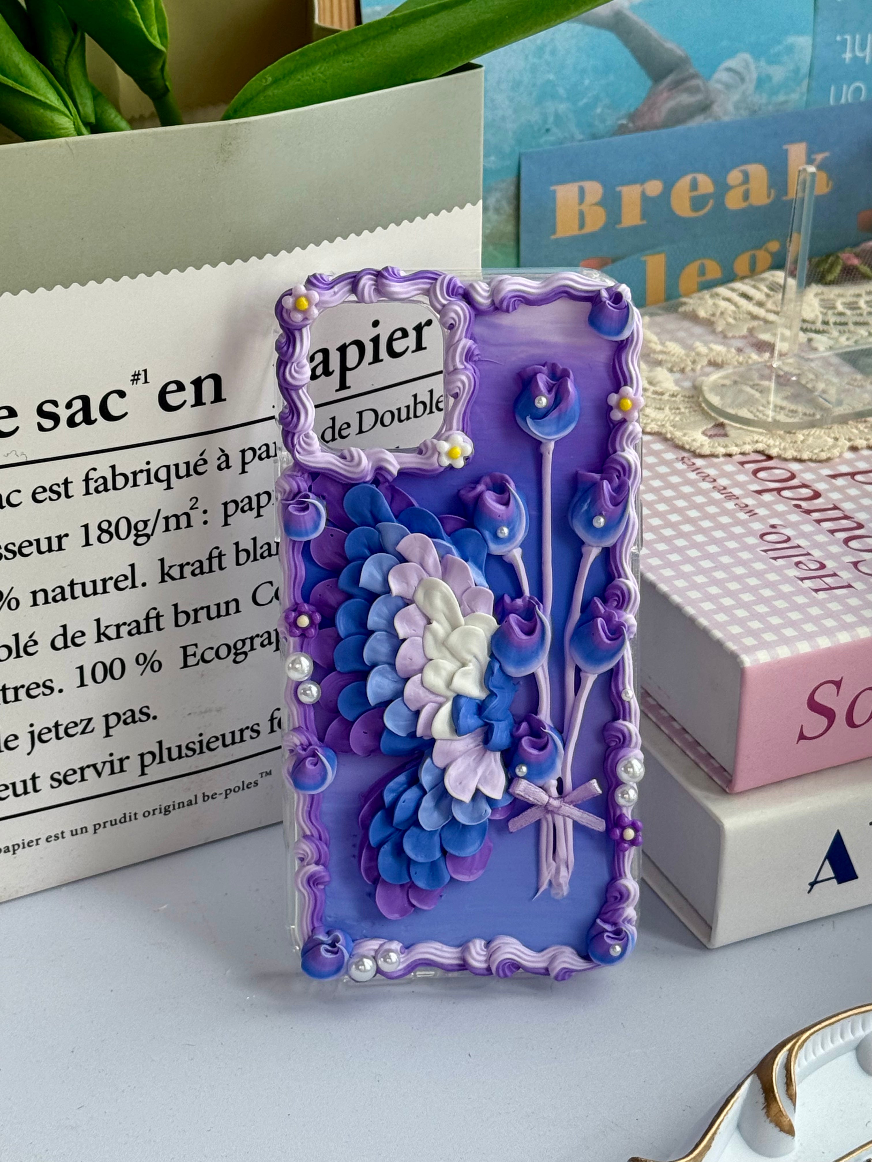 Butterfly Design DIY Cream Glue Handmade Phone Case