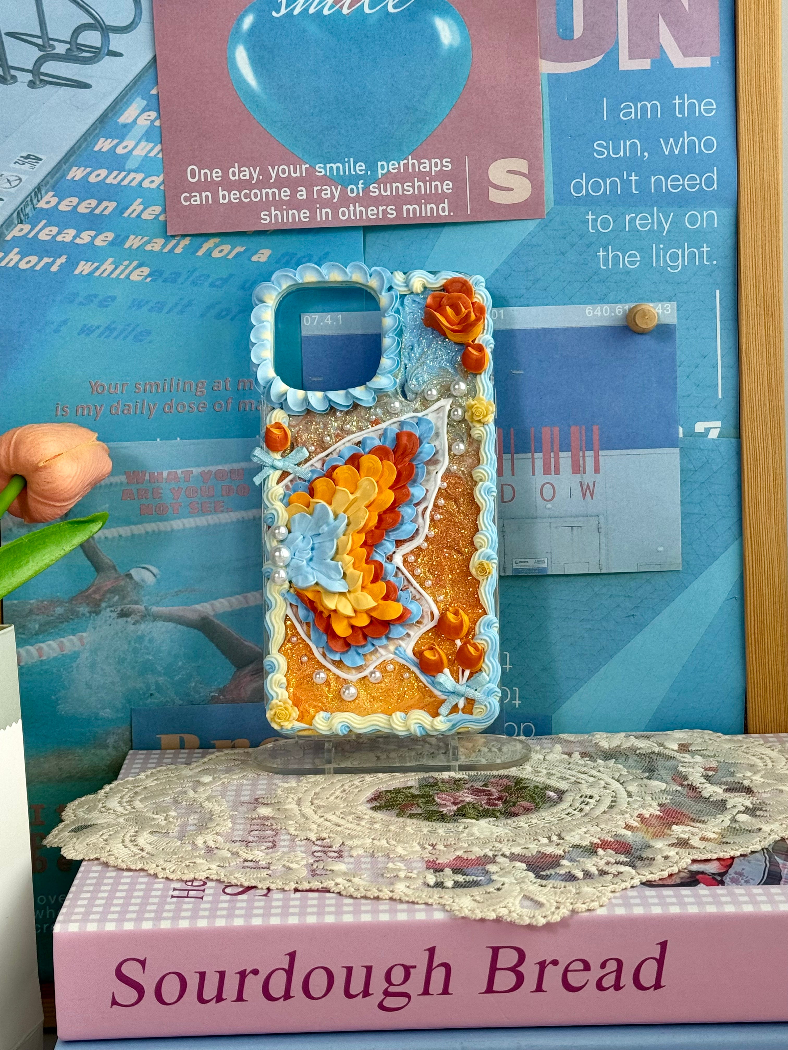 Butterfly Design DIY Cream Glue Handmade Phone Case